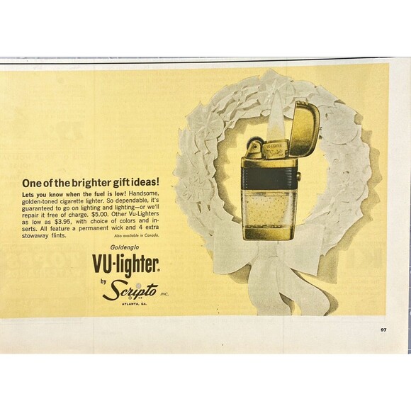 Scripto VU-Lighter "One of the brighter gift ideas!" Vintage Print Ad 1963 - Picture 1 of 3